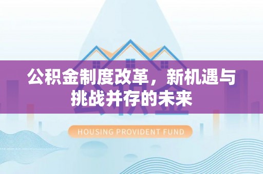 新建公积金制度改革，新机遇与挑战并存的未来