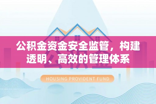 新建公积金资金安全监管，构建透明、高效的管理体系