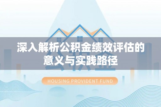 新建深入解析公积金绩效评估的意义与实践路径