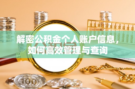 新建解密公积金个人账户信息，如何高效管理与查询