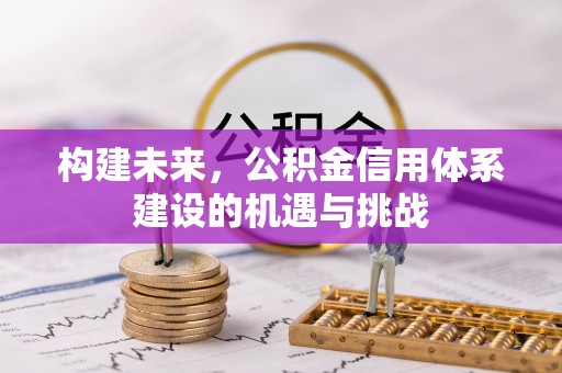 新建构建未来，公积金信用体系建设的机遇与挑战