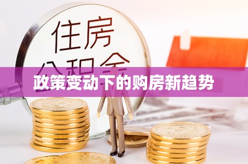 新建政策变动下的购房新趋势