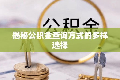 新建揭秘公积金查询方式的多样选择