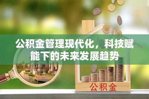 新建公积金管理现代化，科技赋能下的未来发展趋势